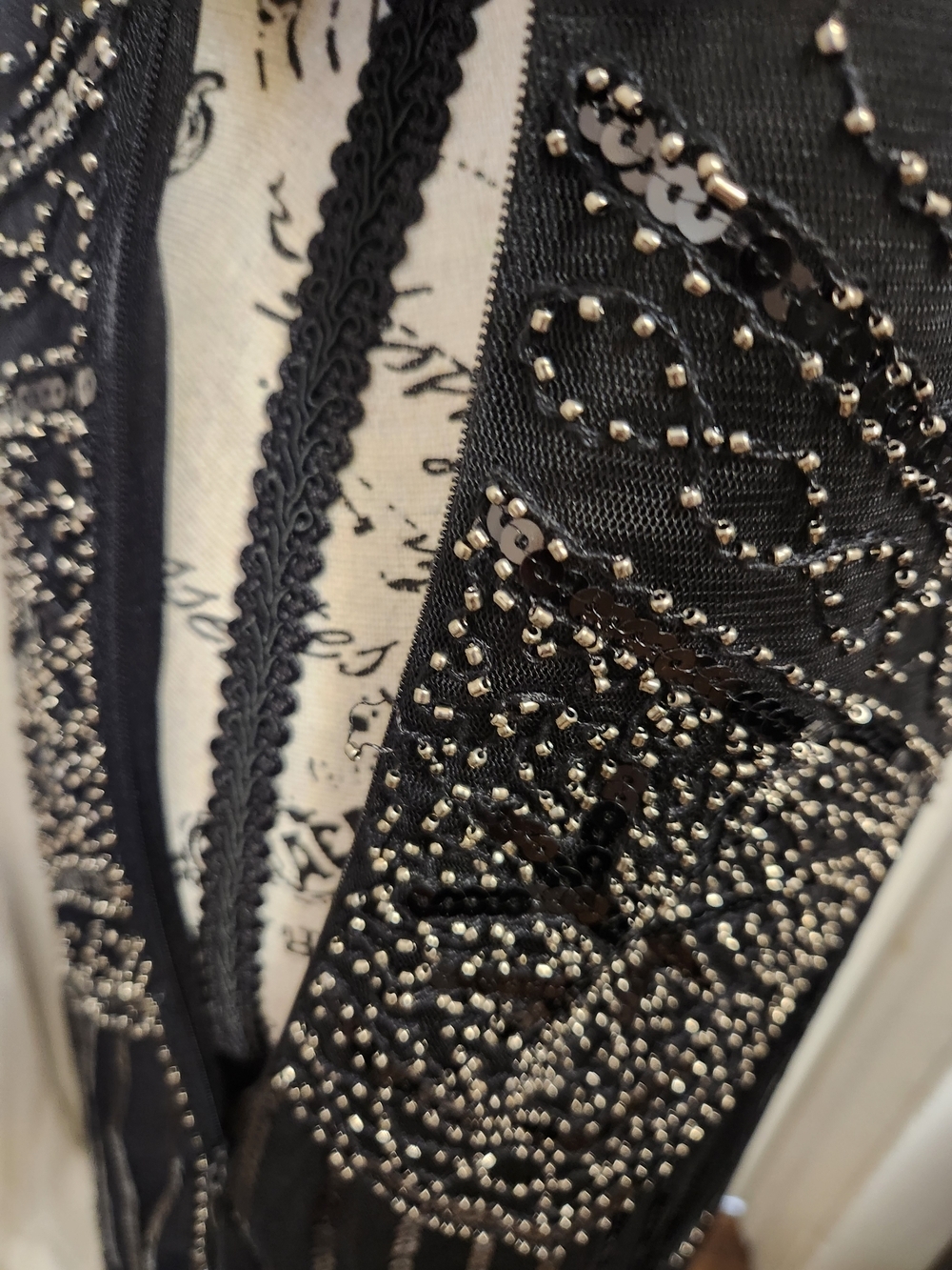 Fundaisy NWT Black Sequin Beaded Embellished Flapper Evening Gown Dress SZ XL - Picture 8 of 16